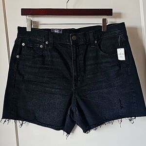 NWT, GAP black denim shorts Size 14